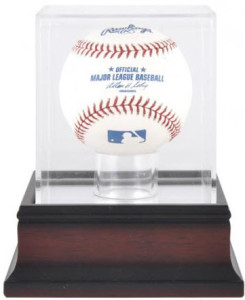 mahogany baseball display case