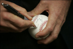 George W Bush signed baseball