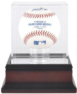 mahogany baseball display case